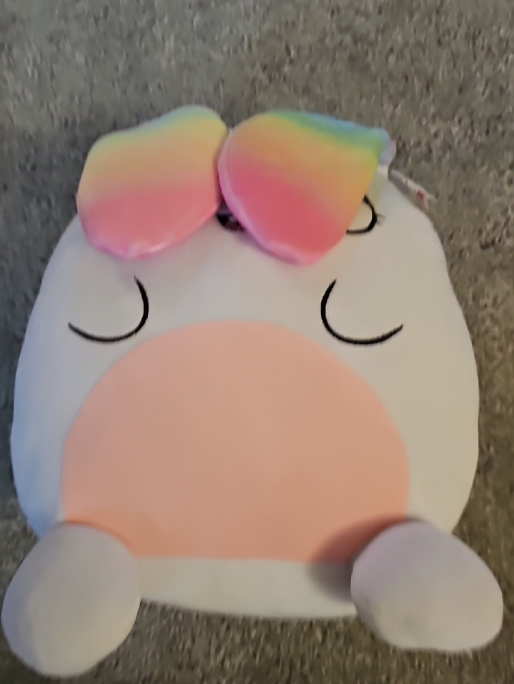 T4🔹️ Plush Bunny Pillow Toy - White & Pink